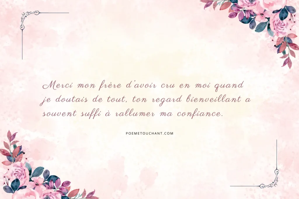 Messages pour dire merci mon frère