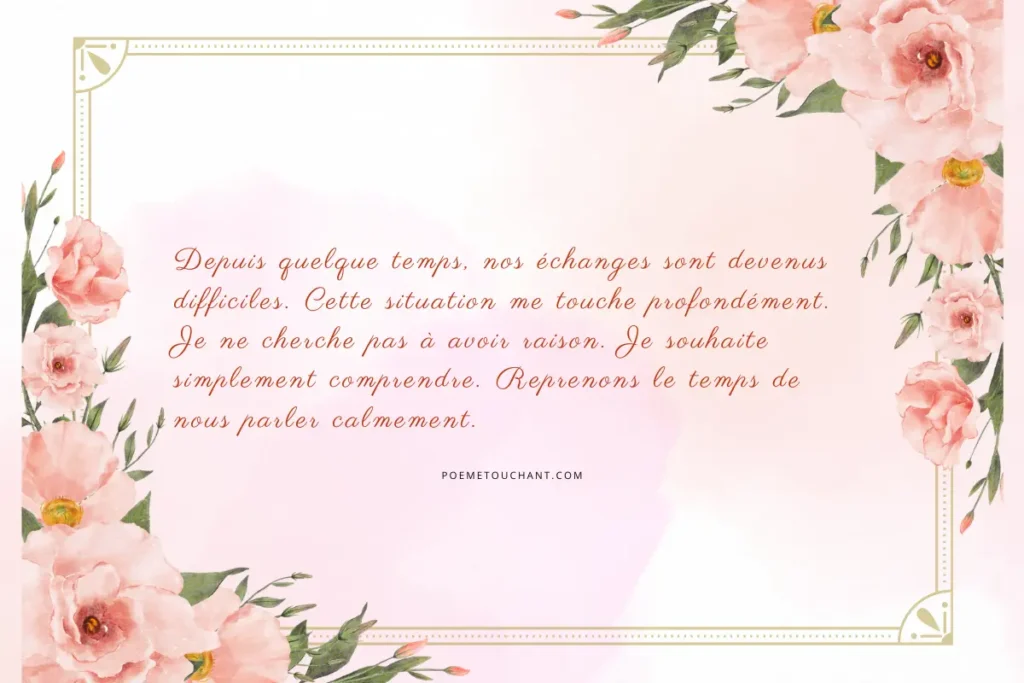 Lettre de réconciliation d'une maman pour son fils en conflit