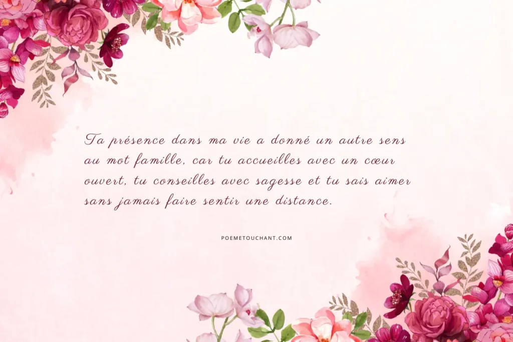 Poème pour belle-mère formidable